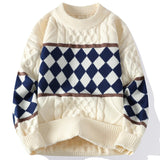 Elegant Argyle Patterned Sweater