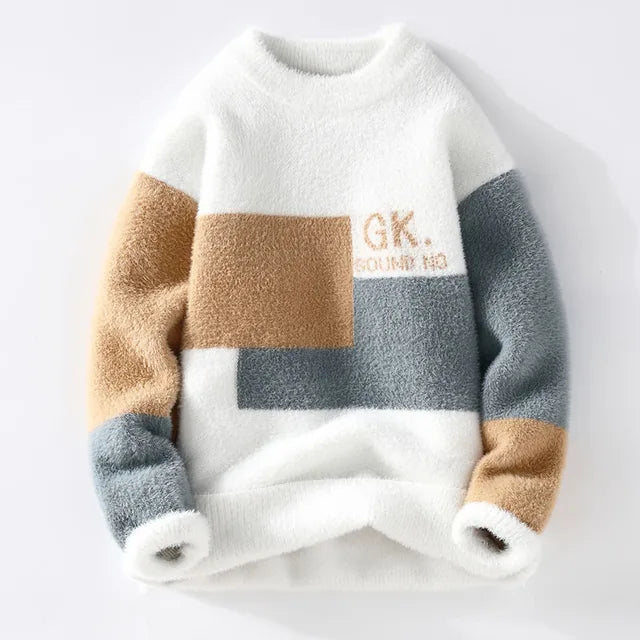 Warm Color Block Sweater '23